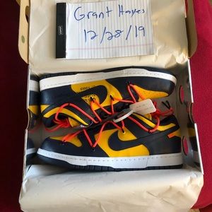 Nike sb Dunk Low Off-White Gold Midnight Navy